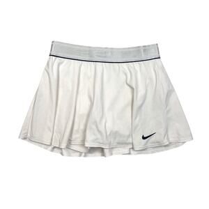 Nike Court Flouncy Skirt Preppy Golf Tennis Pickleball White Gray Medium